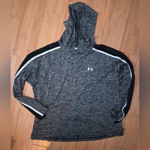 Under Armour Charcoal Hoodie with Black and White Accents